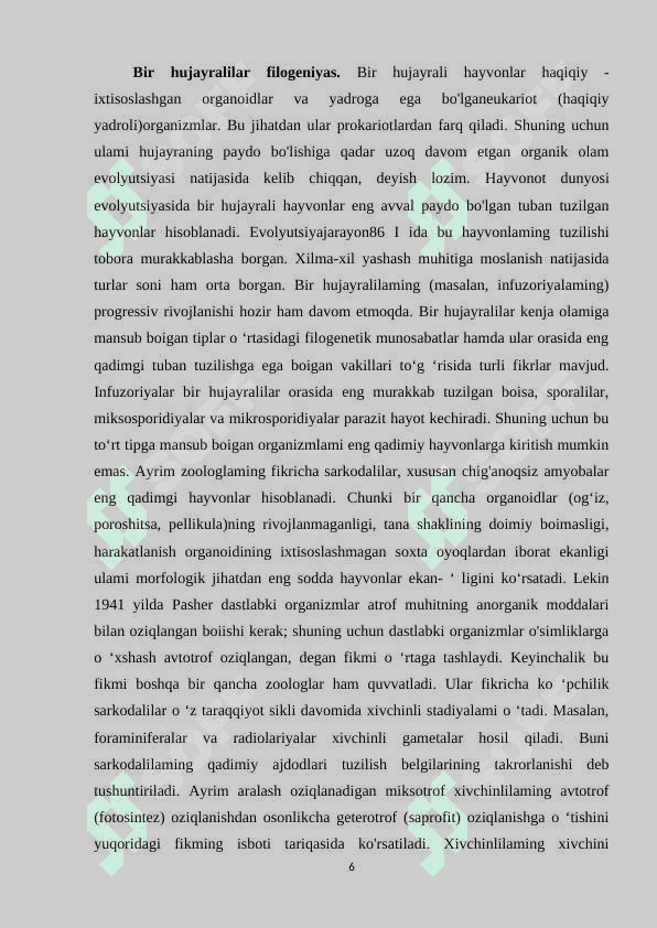 Kasallik qo‘zg‘atuvchi bir hujayralilar. 6