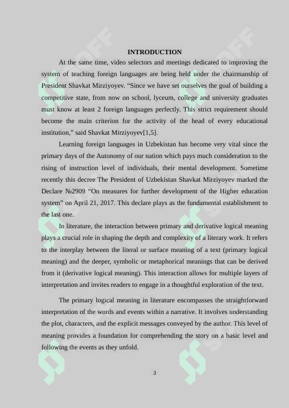 Interaction of primary and derivative logical meaning in literature 3