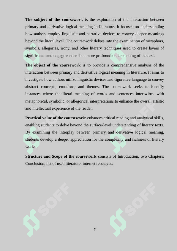 Interaction of primary and derivative logical meaning in literature 5