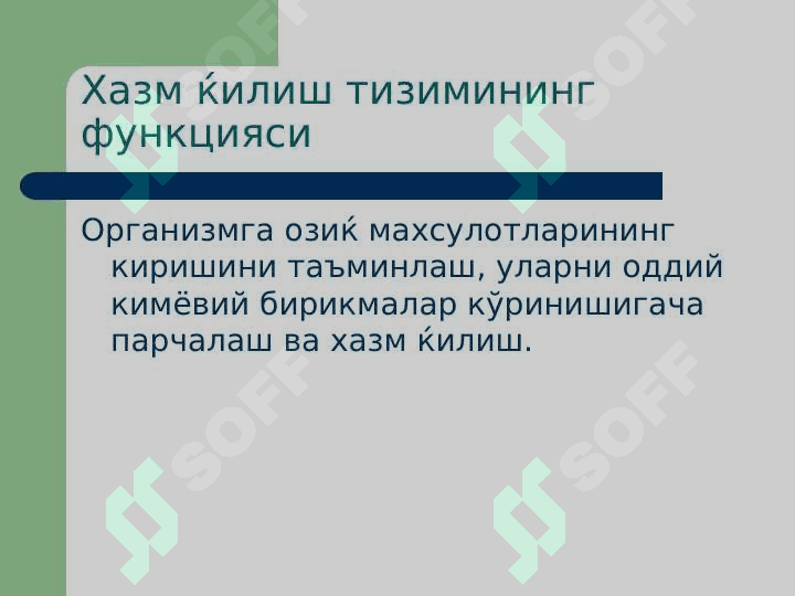Hazm qilish tizimi patofiziologiyasi . Хазм килиш тизими патофизиологияси 2