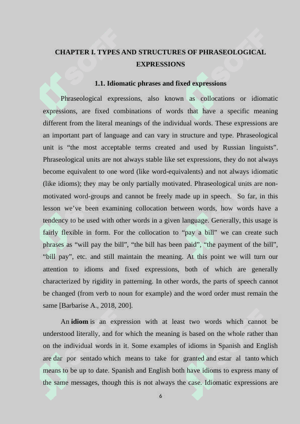 Translation of phraseological expressions 6