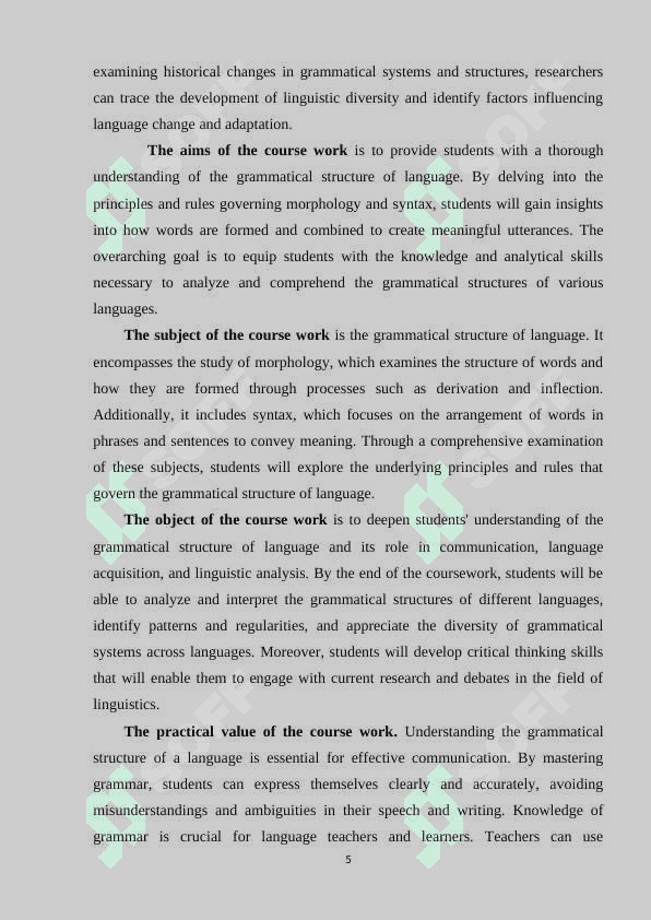 Universal grammar; evaluating its validity and impact on theoritical grammar 5