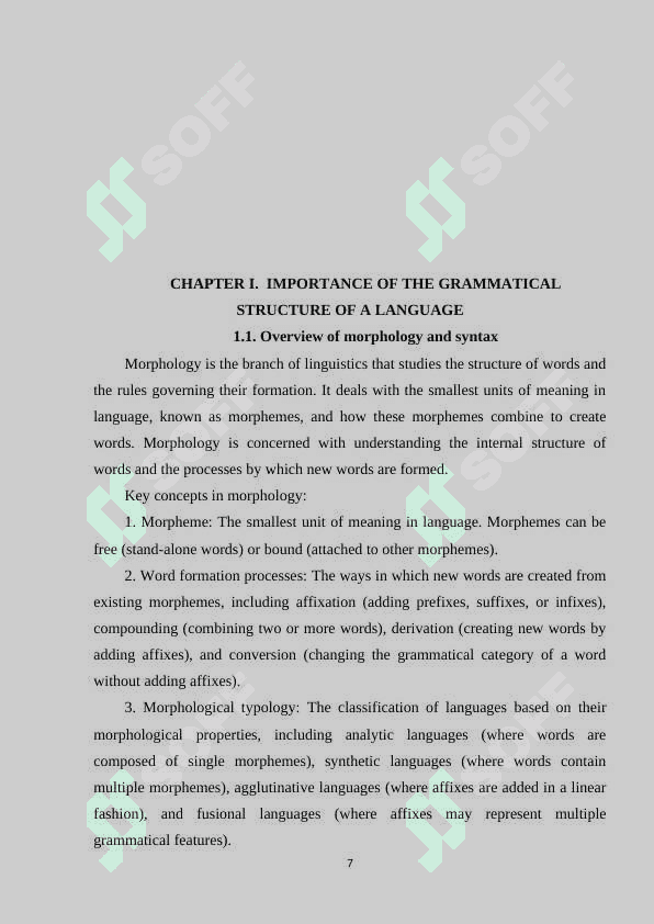 Universal grammar; evaluating its validity and impact on theoritical grammar 7