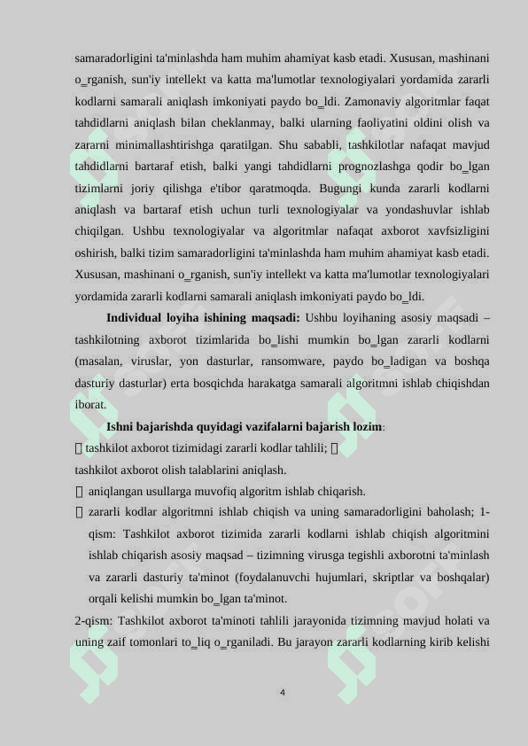 Tashkilot axborot tizimida zararli kodlarni aniqlash algoritmini ishlab chiqish 4