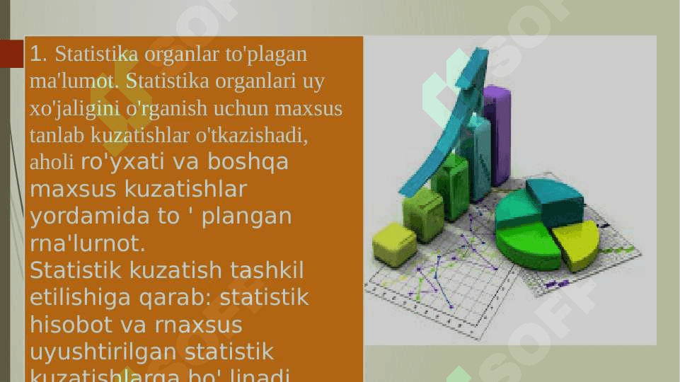 STATISTIK HISOBOT-STATISTIK KUZATISHNING ASOSI SIFATIDASTATISTIK HISOBOT-STATISTIK KUZATISHNING ASOSI SIFATIDA 8