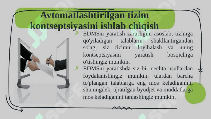 Tashkilotlarda elektron xujjatlarni shakillantirish bosqichlari 6