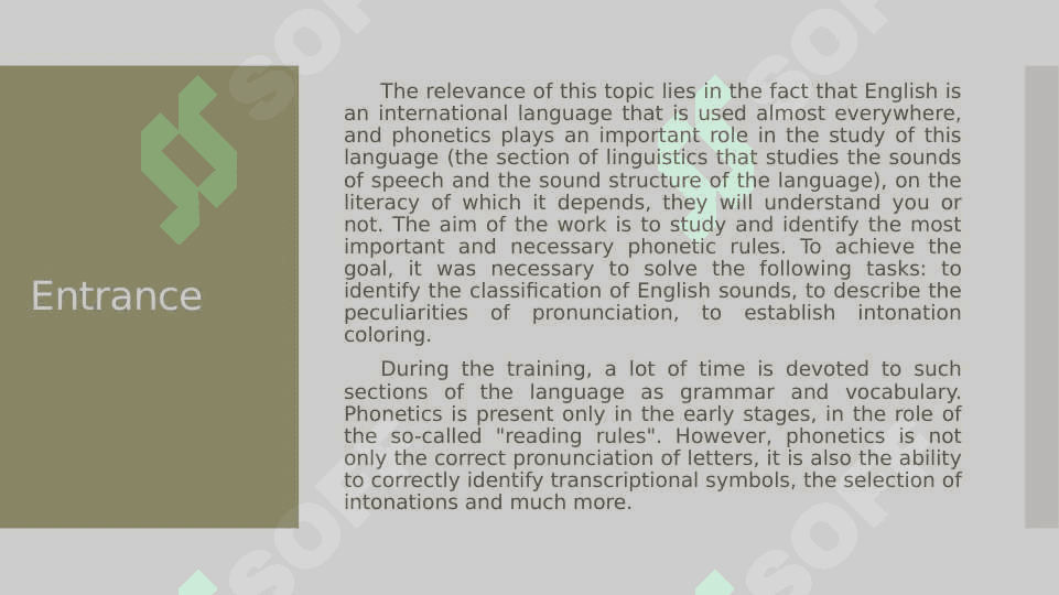 Theoretical Aspects of the Language Being Studied 3