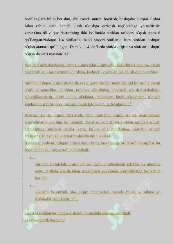 Boshlangʻich taʼlim davlat standarti mazmuni negizini belgilovchi koʻrsatkichlar oʻquvchilarning tayyorgarlik darajasiga qoʻyiladigan minimal talablar 2
