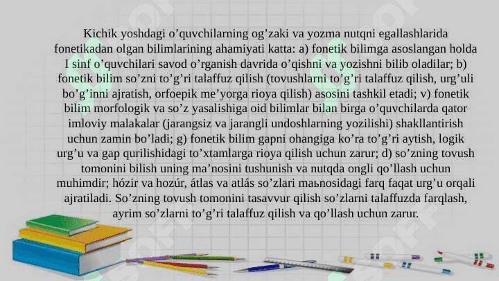 Unli va undosh tovushlarni o’rganishda orfografik mashqlarni tashkil etish 2