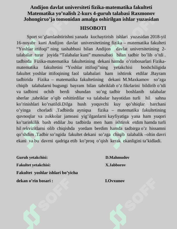 HISOBOT 5