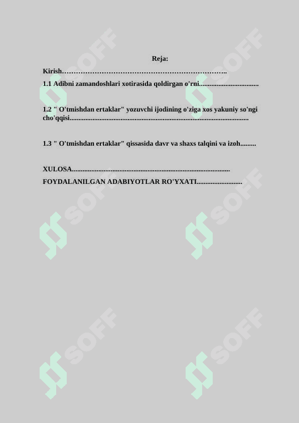 “ O‘tmishdan ertaklar “ qissasida davr va shaxs talqini 2