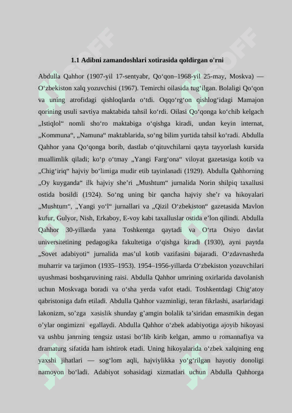 “ O‘tmishdan ertaklar “ qissasida davr va shaxs talqini 6
