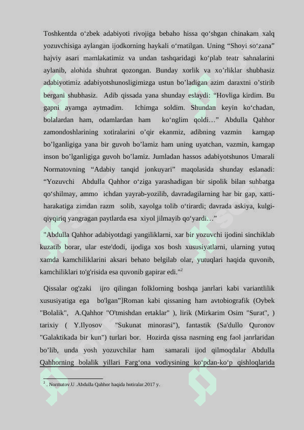 “ O‘tmishdan ertaklar “ qissasida davr va shaxs talqini 8