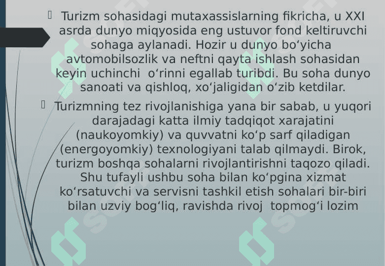 O'ZBEKISTONDA TURIZIMNI RIVOJLANTIRISHNING USTUVOR YO'NALISHLARI 5