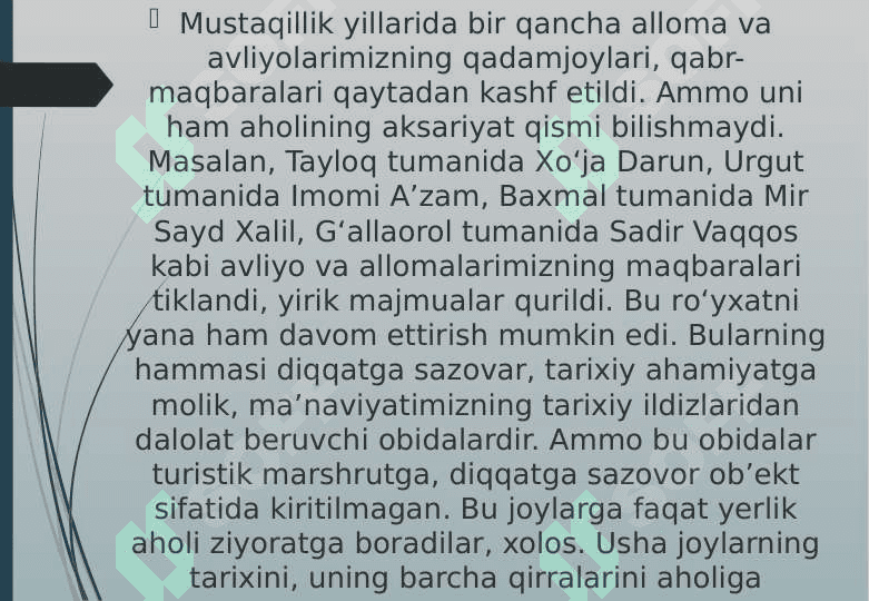 O'ZBEKISTONDA TURIZIMNI RIVOJLANTIRISHNING USTUVOR YO'NALISHLARI 6