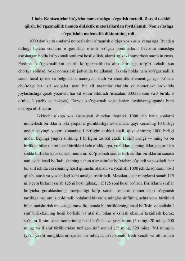 Ming ichida raqamlashni o'rgatish jarayonida o'quvchilarda individual yondashish 6