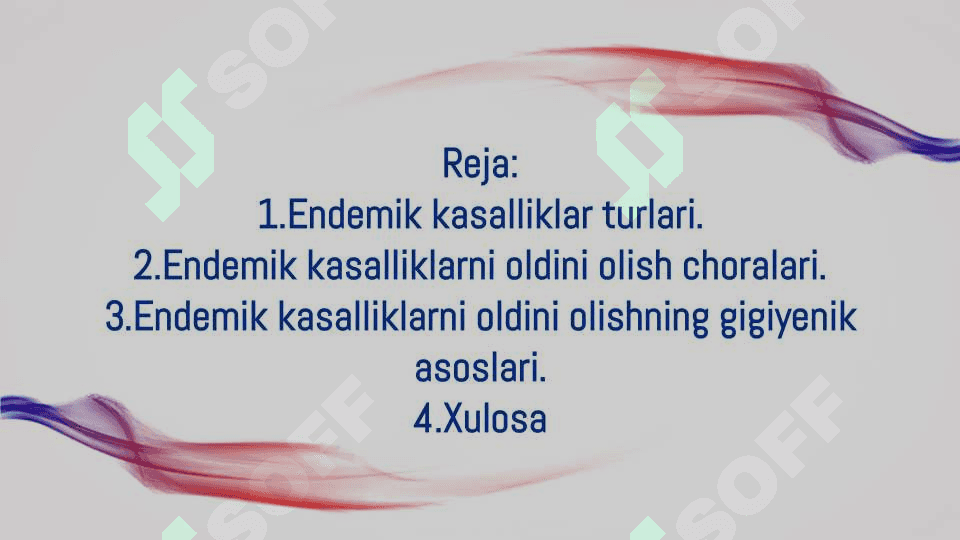 Endemik kasalliklarni oldini olishning gigiyenik asoslari 2