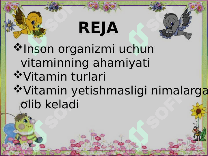 Vitaminlar va ularning organizm uchun ahamiyati 2