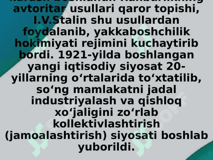 SSSR va G'arb mamlakatlari 5