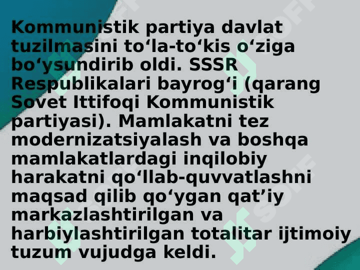 SSSR va G'arb mamlakatlari 7
