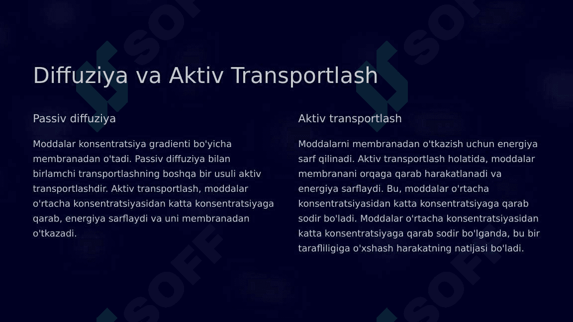 Biologik membranalardagi fizik jarayonlar 6