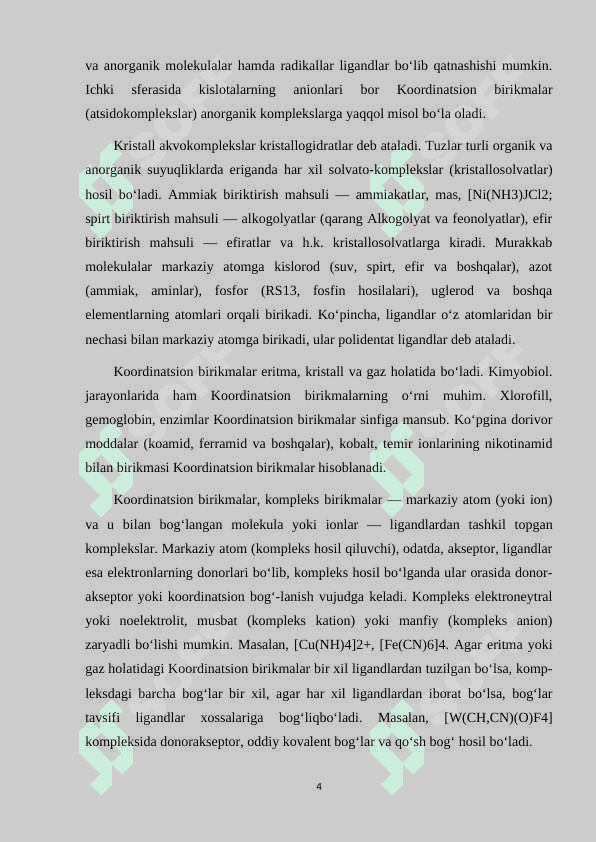 ORGANIK KOMPLEKS XOSIL QILUVCHILAR ULARNING YUTUQ VA KAMCHILIKLARI TEXNOLOGIYADA QO'LLANILISHI 4
