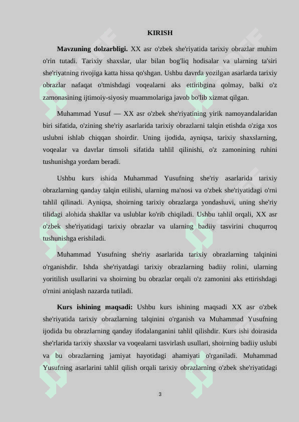 XX ASR O’ZBEK SHE’RIYATIDA TARIXIY OBRAZ TALQINI (MUHAMMAD YUSUF IJODI MISOLIDA) 3