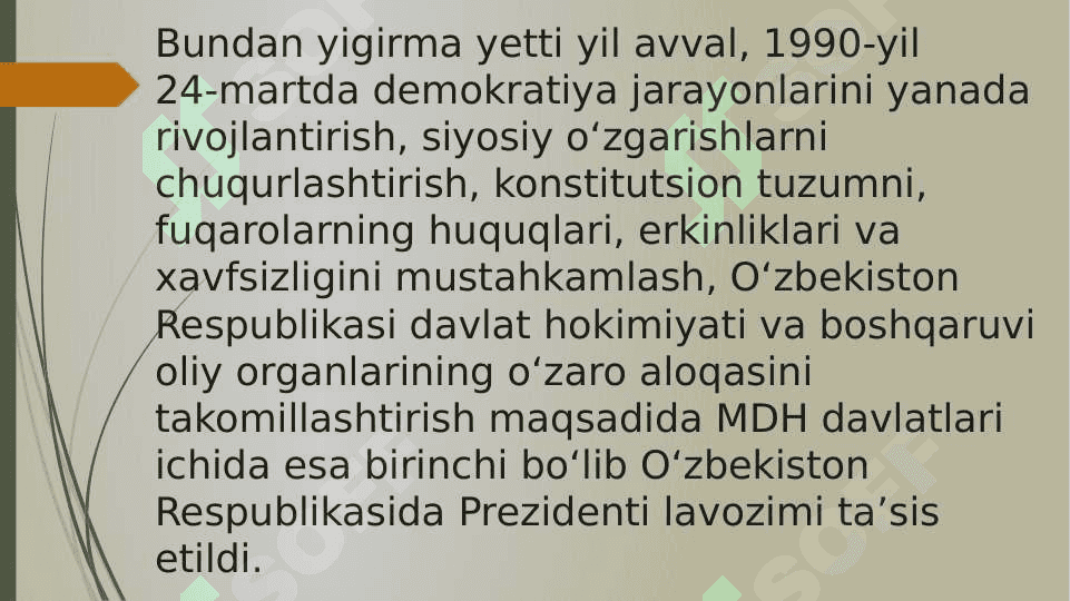 O’zbekiston Respublikasida Prezidentlik institutining joriy etilishi 4