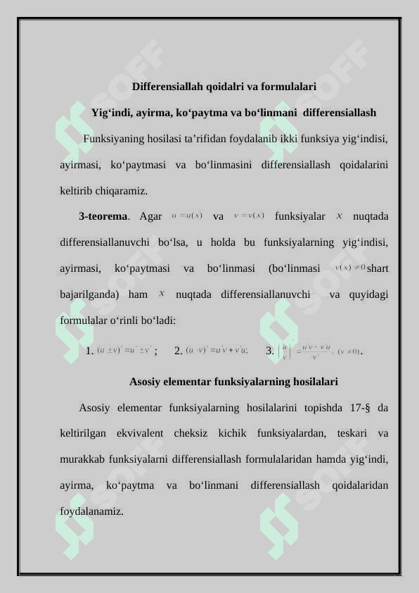Ko’paytma, bo’linma differensiali 3