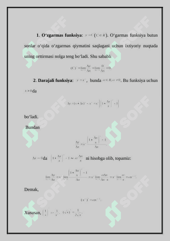 Ko’paytma, bo’linma differensiali 4