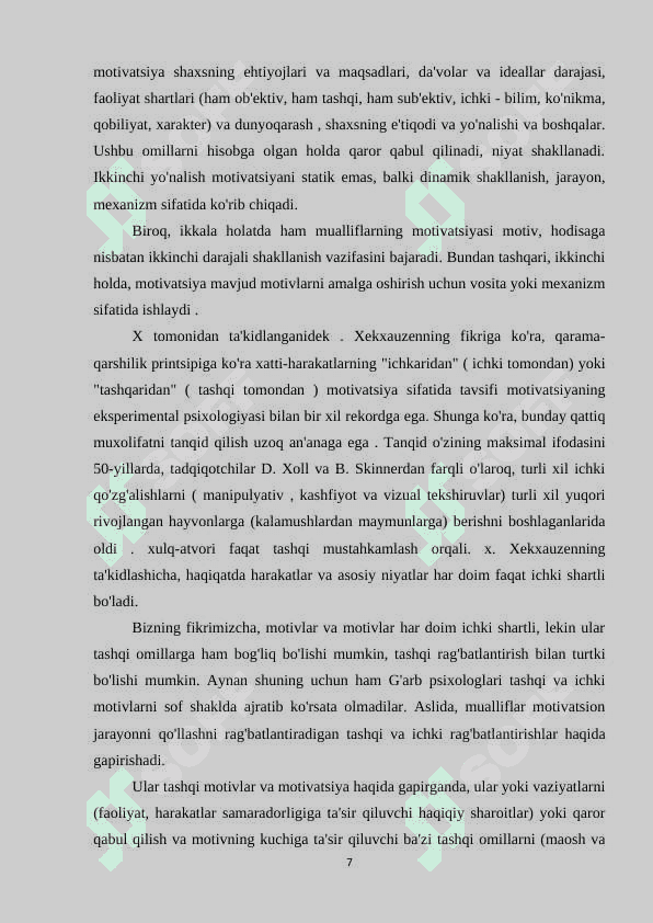 Motivlarning individual farqlari 6