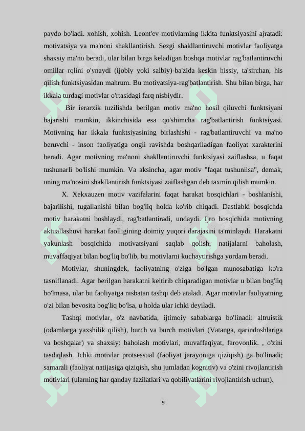 Motivlarning individual farqlari 8