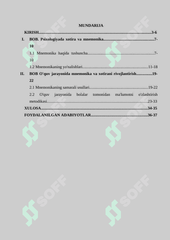 Psixologiyada xotira va mnemonika 2