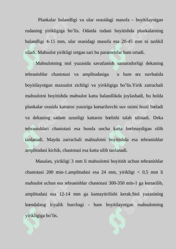 Kontsentratsion stollar. Vintli va konusli separatorlar. 7