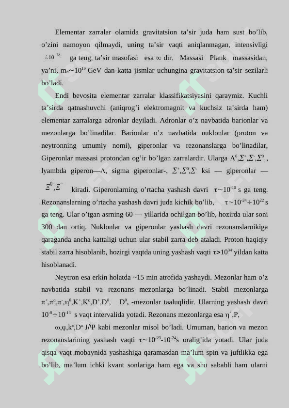 Fundamental o'zaro ta`sir turlari yagona maydon nazariyasi 2