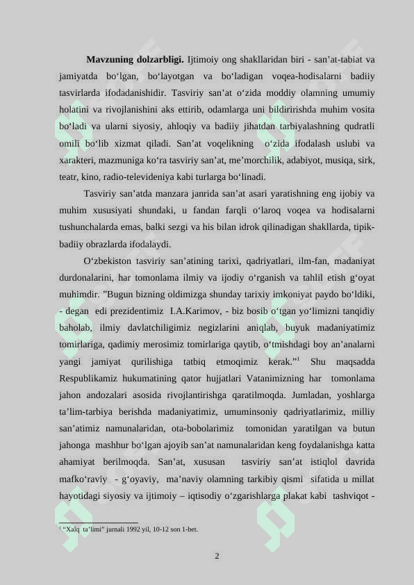 “Manzara” janrida kompozitsiya ishlashning tasviriy   san’atda tutgan o‘rni 2