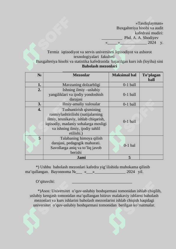 kurs ishini yozish talablari 2