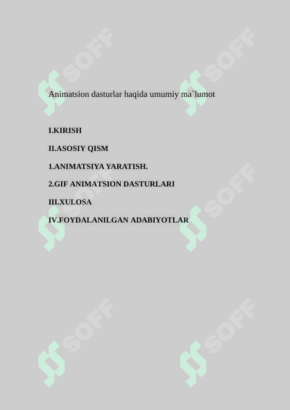 Animatsion dasturlar haqida umumiy ma`lumot 2
