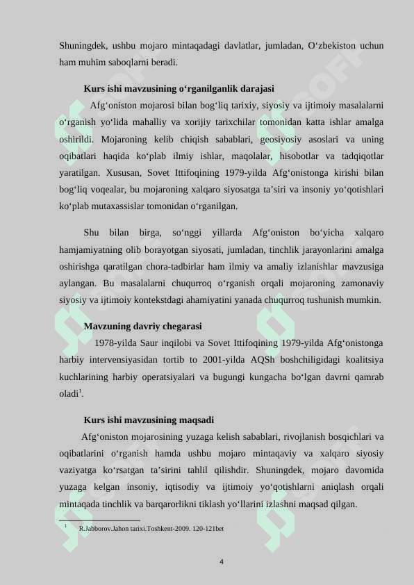 Afg‘oniston mojarosining yuzaga kelish sabablari 4