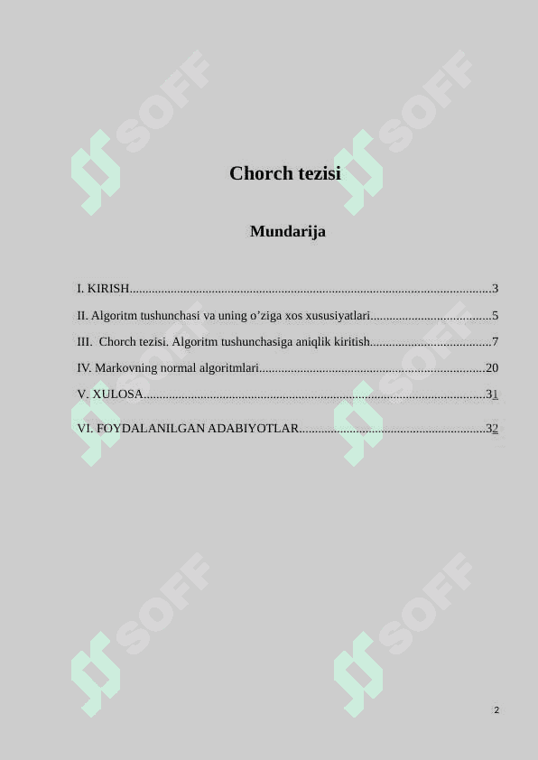 Chorch tezisi 2