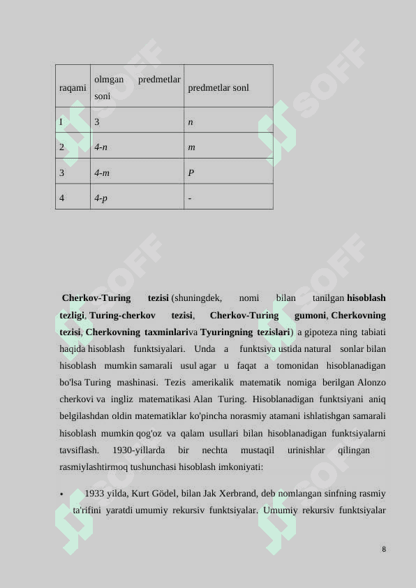 Chorch tezisi 8