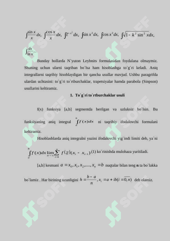 Integralni taqribiy hisoblash 3