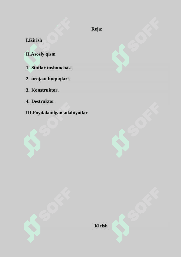 Sinflar tushunchasi 2