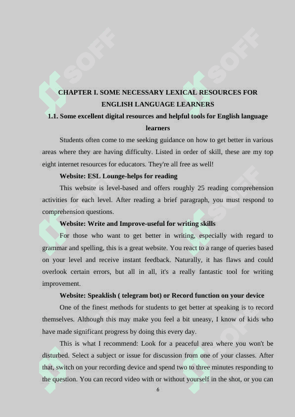 Lexical resources and tools for english language learners 6