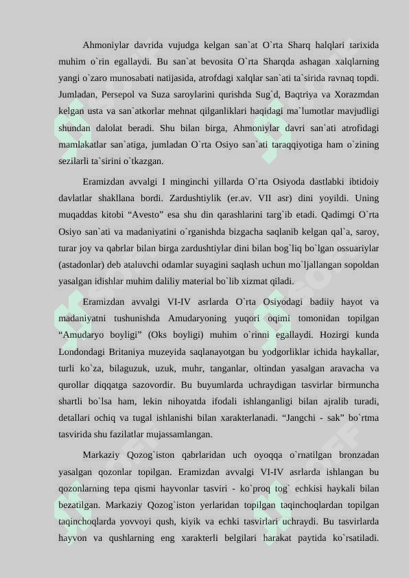 Milloddan avvalgi  III ming yillikda Old Osiyo. 5