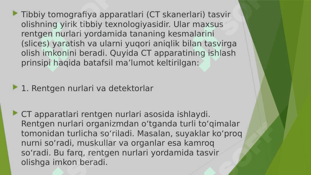 TIBBIY TOMOGRAFIYA APPARATLARINING  ISHLASH PRINSIPLARI 3