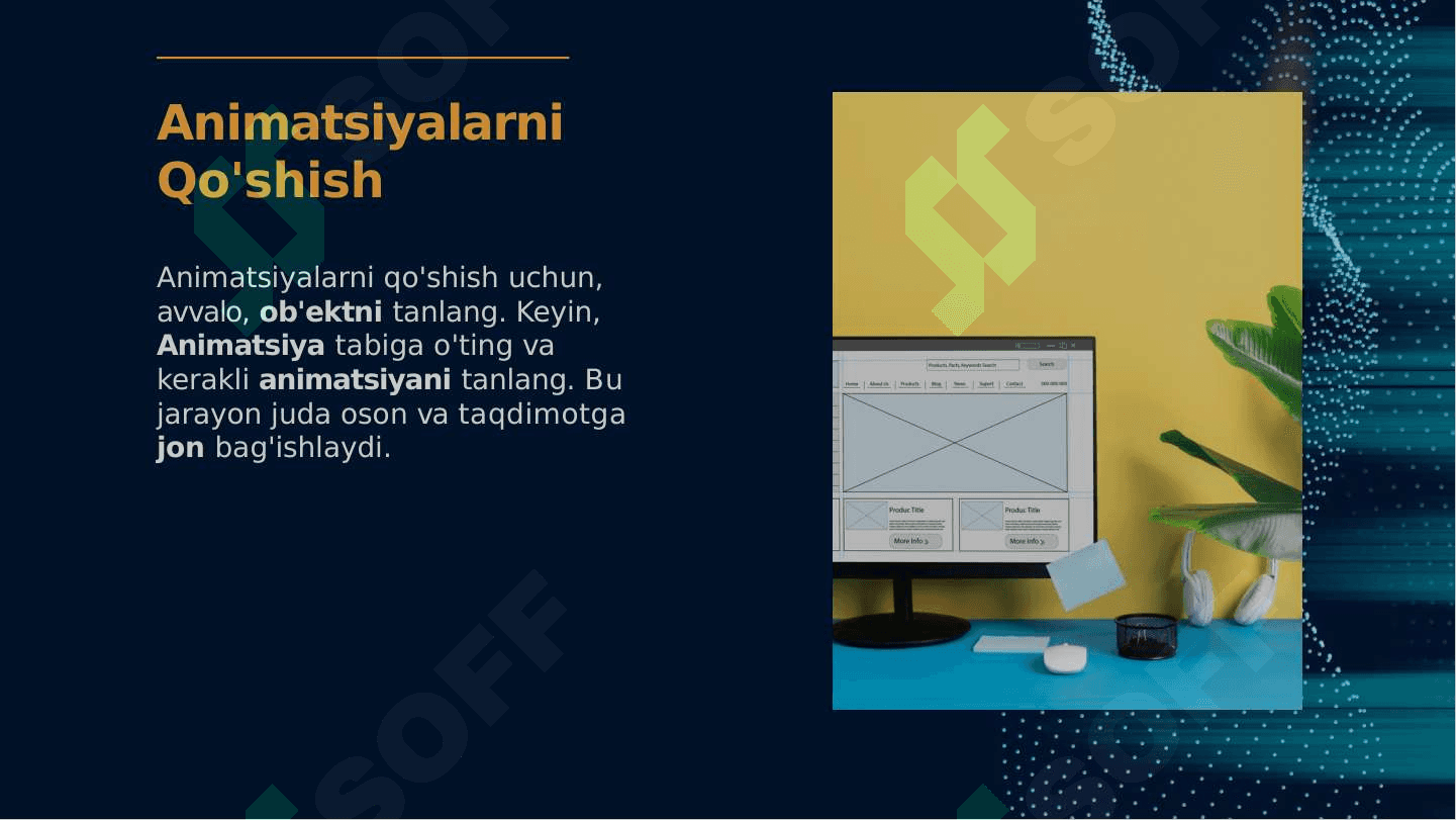 Pwer point dasturida animatsion lavhalar yaratish 4