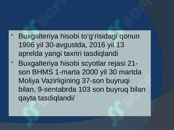 Buxgalteriya hisobining predmeti  va tamoyillari 5