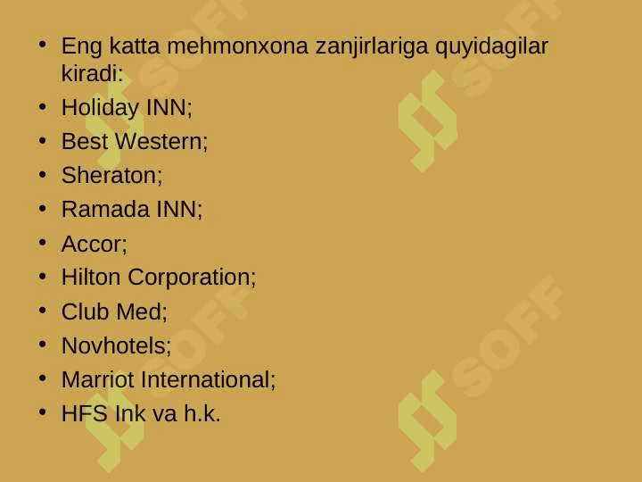 Zanjirli mehmonxonalar brendingi 7