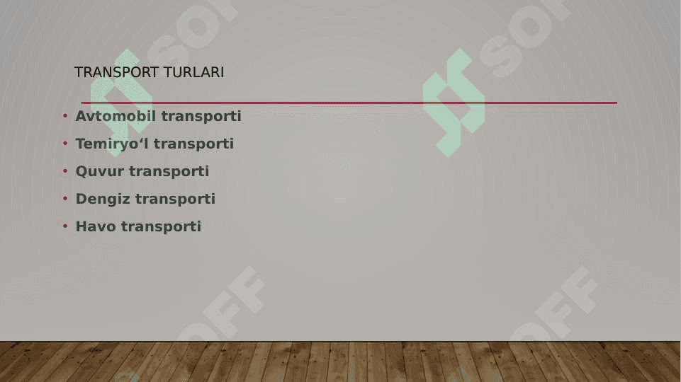 Butun dunyoning YaIM sida transport sohasining ulishi 7